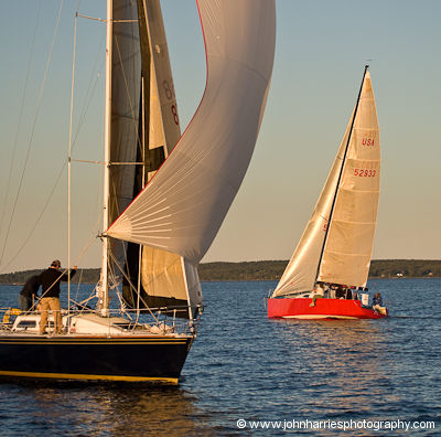 Wednesday night sailboat racing on Casco Bay, Maine