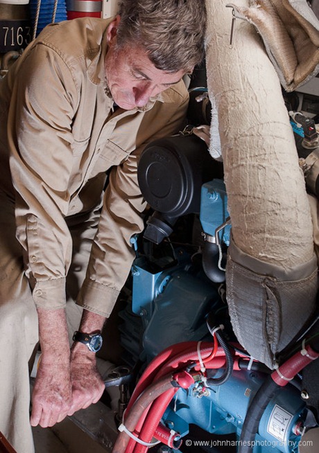 John checking the engine bolts JHH5-14554