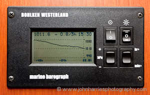 A Bohlken Westerland Barograph on aluminum expedition sailboat, Polaris