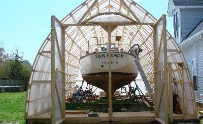 The 30-year old Cape Dory 36 Far Reach, undergoing a complete restoration