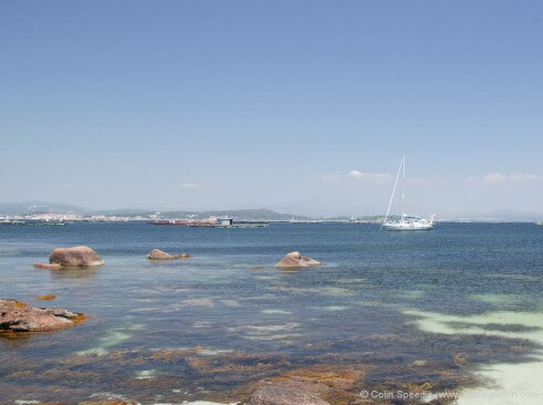There's usually room to anchor inside the viveiros, and their massed ranks can help to reduce disturbance from any Atlantic swell, as well as the wash from the boats working the viveiros by day, and the fishing fleet traveling to and from port by night.